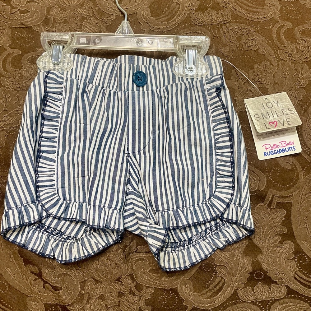 Ruffle butt shorts Navy & white